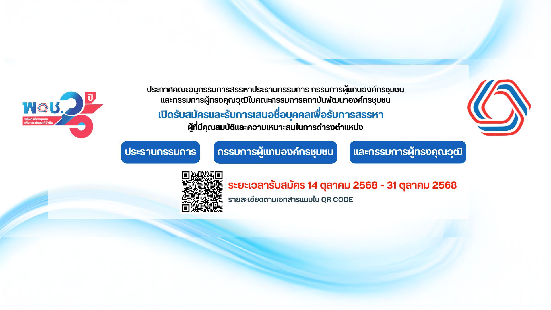 สถาบันพัฒนาองค์กรชุมชน (องค์การมหาชน) เปิดรับสมัคร