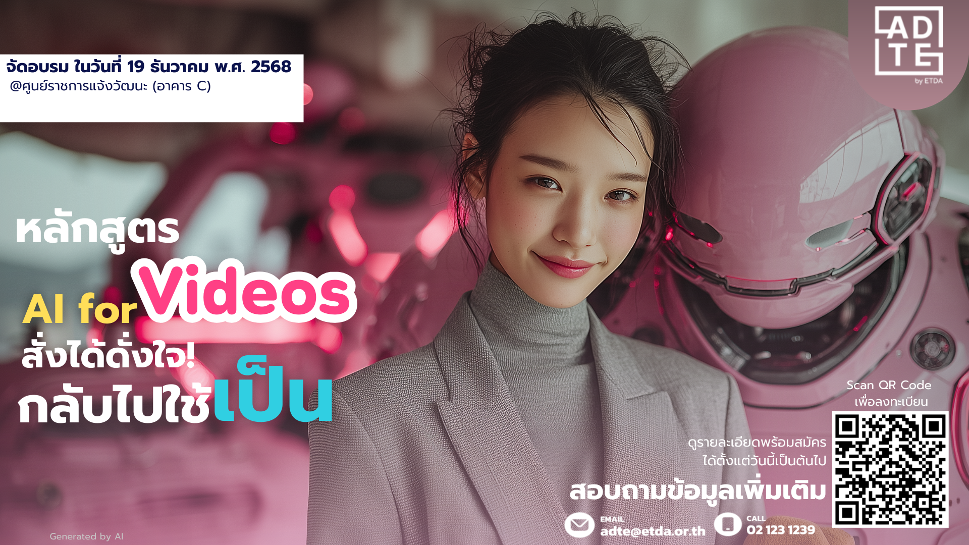 หลักสูตร AI for Videos สั่งได้ดั่งใจ! กลับไปใช้เป็น  