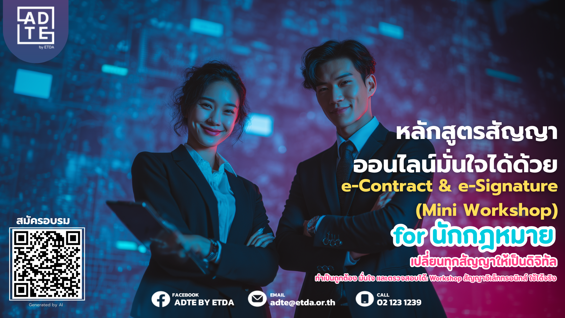 หลักสูตรสัญญาออนไลน์มั่นใจได้ด้วย e-Contract & e-Signature (Mini Workshop)  For นักกฎหมาย